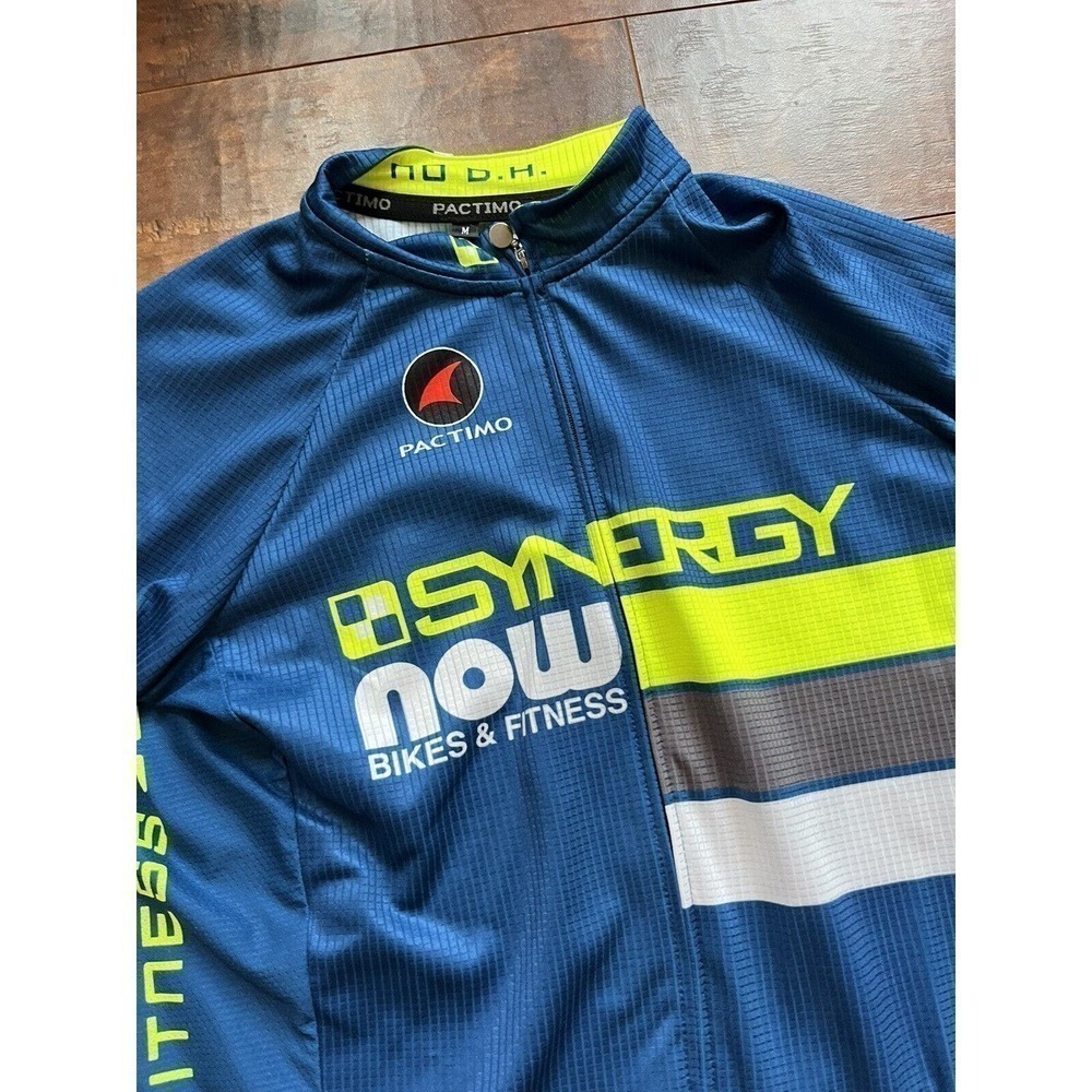 Pactimo Cycling Synergy Now Sponsor Short Sleeve Full Zip Jersey Size M - Picture 2 of 9